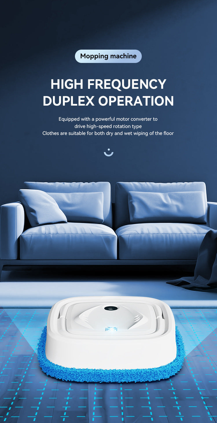 Black Smart Robotic Floor Mop with Humidifier Spray - Ultra-Slim Automatic Wet & Dry Floor Cleaner