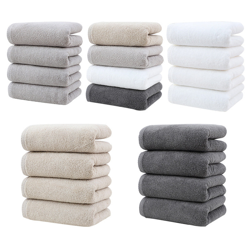 White Plush Cotton Hand Towel Set (4-Pack) - Ultra Soft, Absorbent & Quick-Drying Face Towels for Bathroom