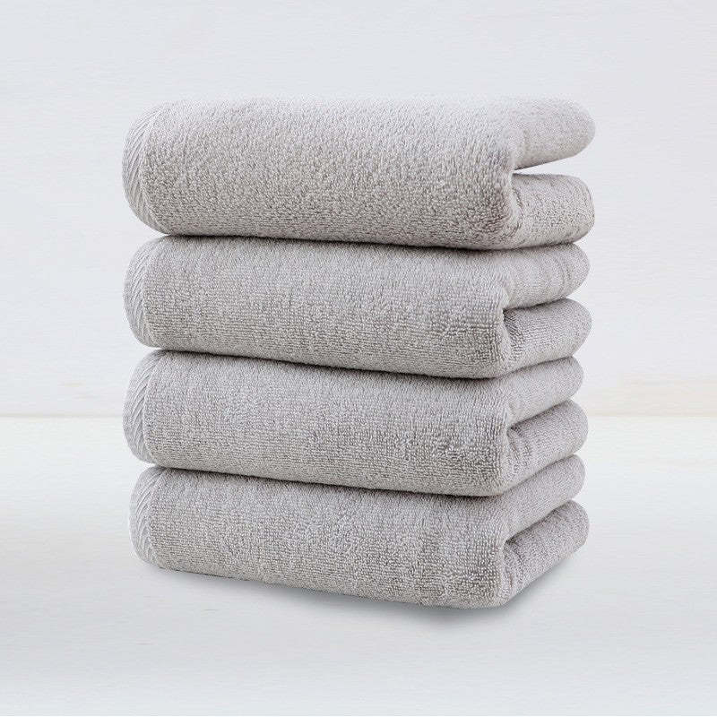 Light Grey Plush Cotton Hand Towel Set (4-Pack) - Ultra Soft, Absorbent & Quick-Drying Face Towels for Bathroom