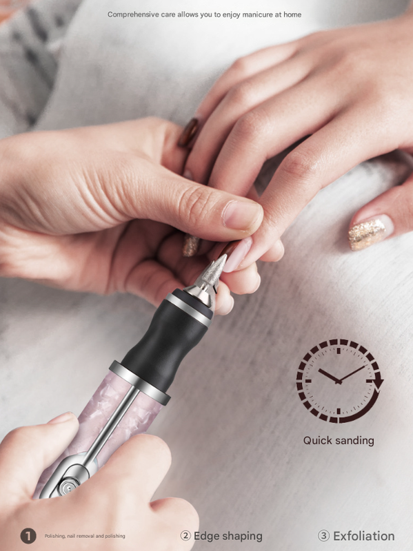 Pink Cordless Electric Nail Drill Pen - Professional Rechargeable Manicure & Pedicure Kit