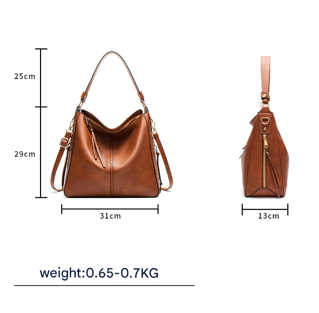 Blue Womens Soft PU Leather Hobo Bag - Large Casual Tote Handbag with Adjustable Crossbody Strap