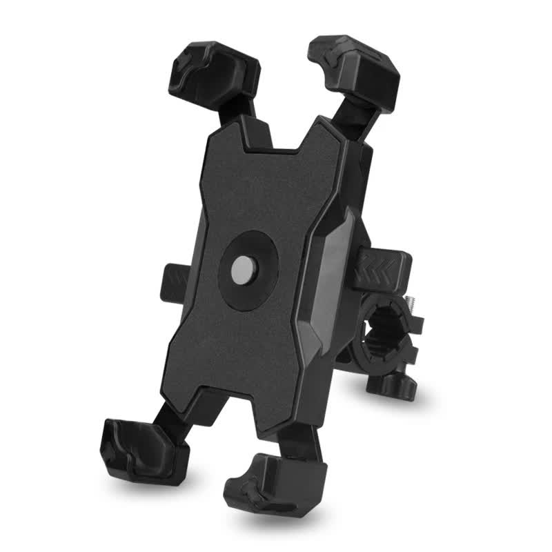 Black Secure Grip Bike Phone Mount - Adjustable 360 Rotation Bicycle Handlebar Holder, Universal Cra