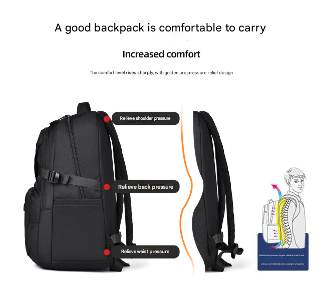 Grey Trendy Korean-Style Large-Capacity Backpack for Women - 14 Laptop Travel Bag