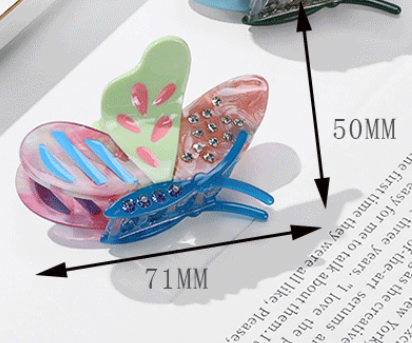 All Style Stylish 3-Piece Butterfly Acetate Hair Clip Set