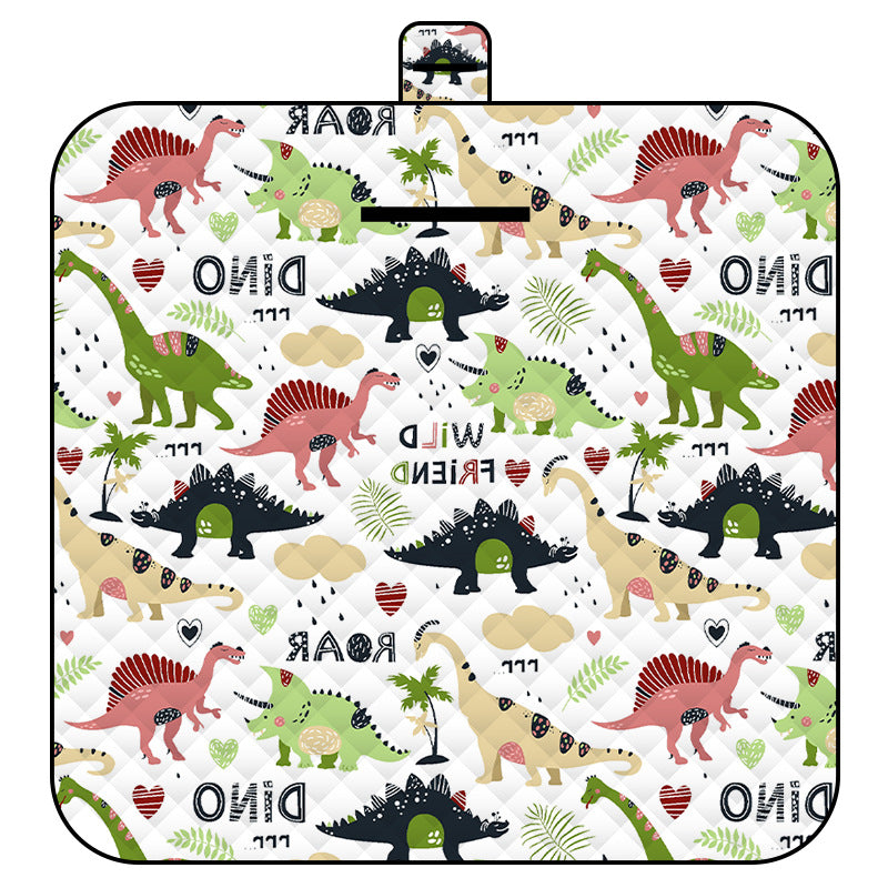 Small Dinosaur Thick Waterproof Foldable Picnic Mat - 150x200cm for Camping & Beach