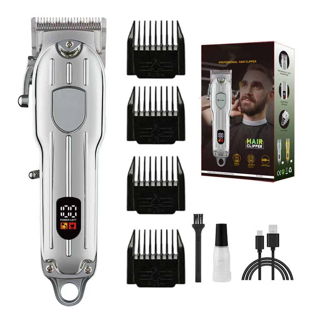 Silver Professional Electric Hair Clipper - Advanced Barber Trimmer
