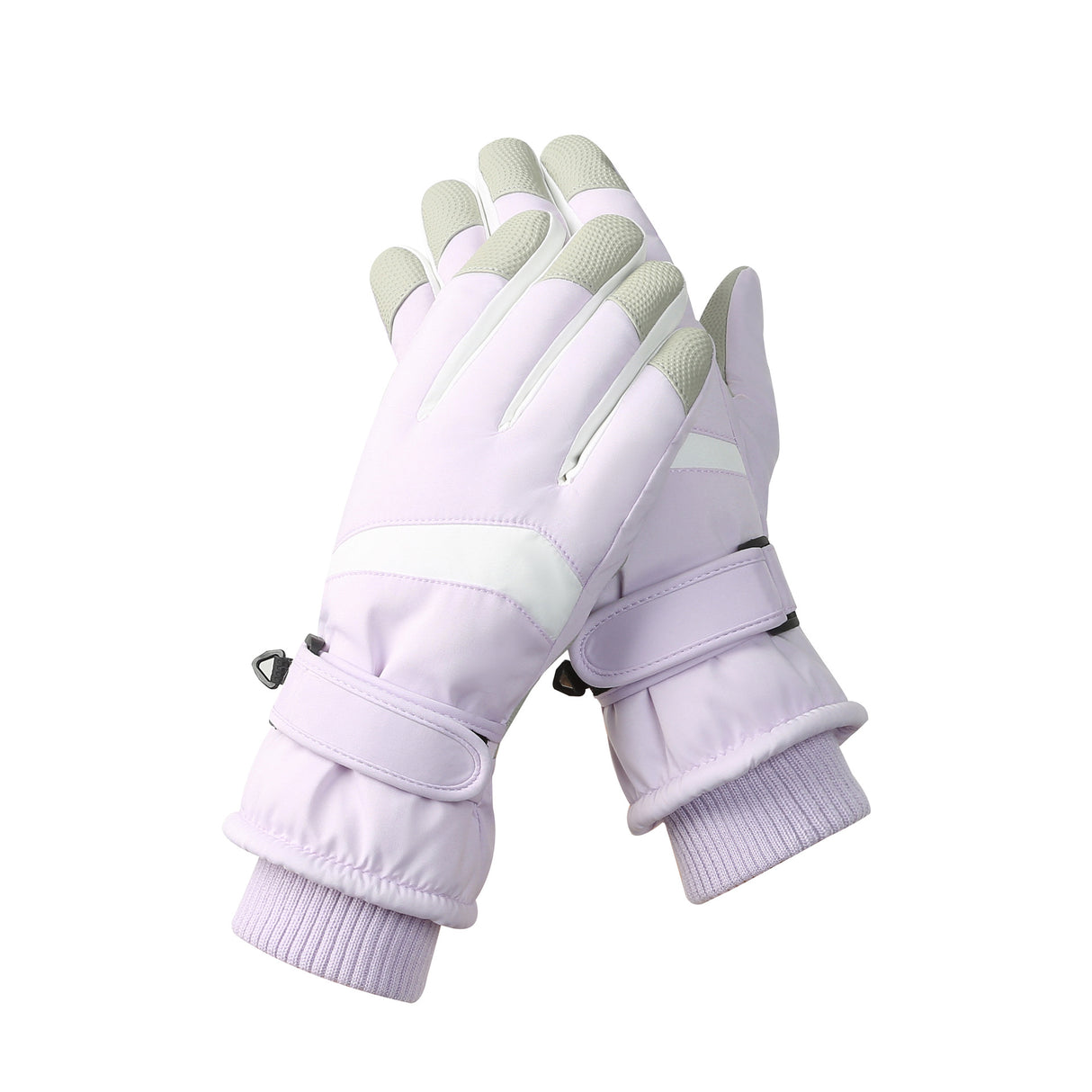Women's Purple-white Color Combination Top-Rated Waterproof Touchscreen Ski Gloves - Fleece-Lined for Men & Women