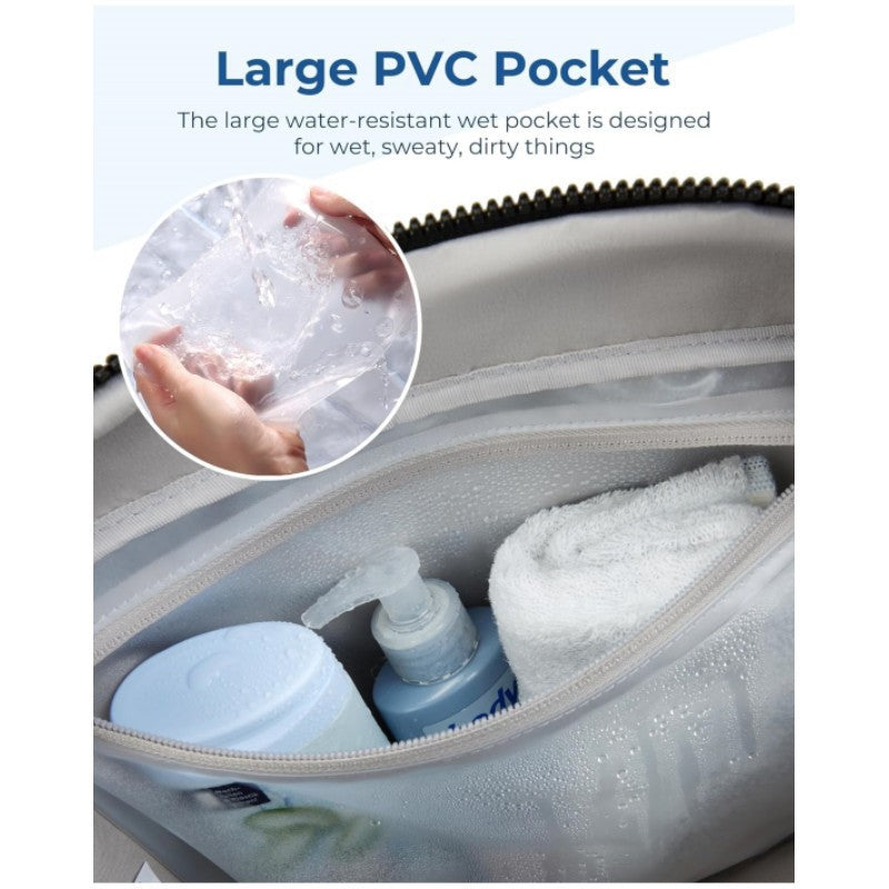 Black Spacious Travel Duffel Bag - Large Capacity Sports & Fitness Tote with Toiletry Bag, Compartments & Single Shoulder Strap