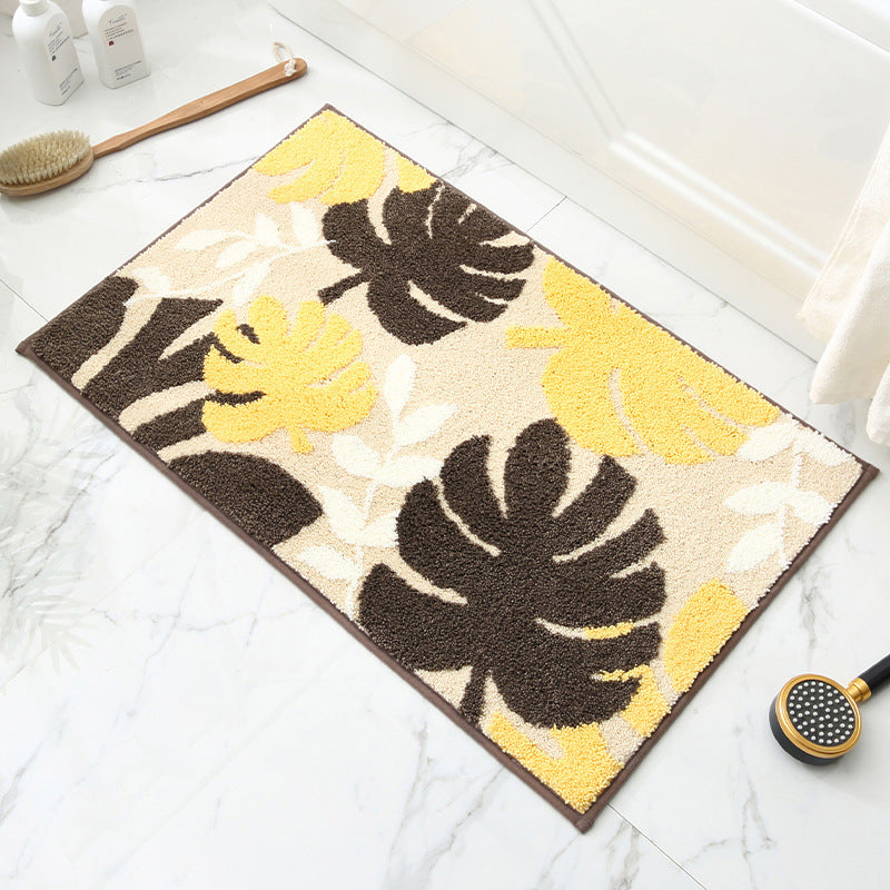 Garden of Gold Jacquard Bathroom Mat - Super Absorbent Non-Slip Rug (40x60cm), Toilet Floor Mat for Bathroom/Bedroom/Entryway