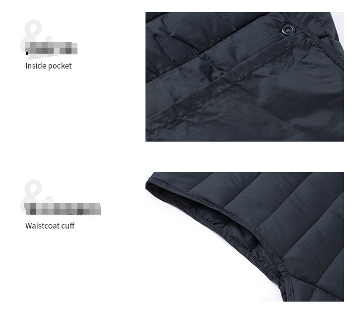 XXL Navy Blue Men's Lightweight Puffer Vest - Stand Collar Quilted Sleeveless Jacket for Winter