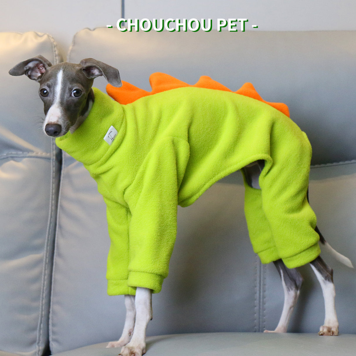 XXXL Adorable Dinosaur Fleece Dog Jumpsuit - Warm Winter Pajamas for Whippets & Italian Greyhounds
