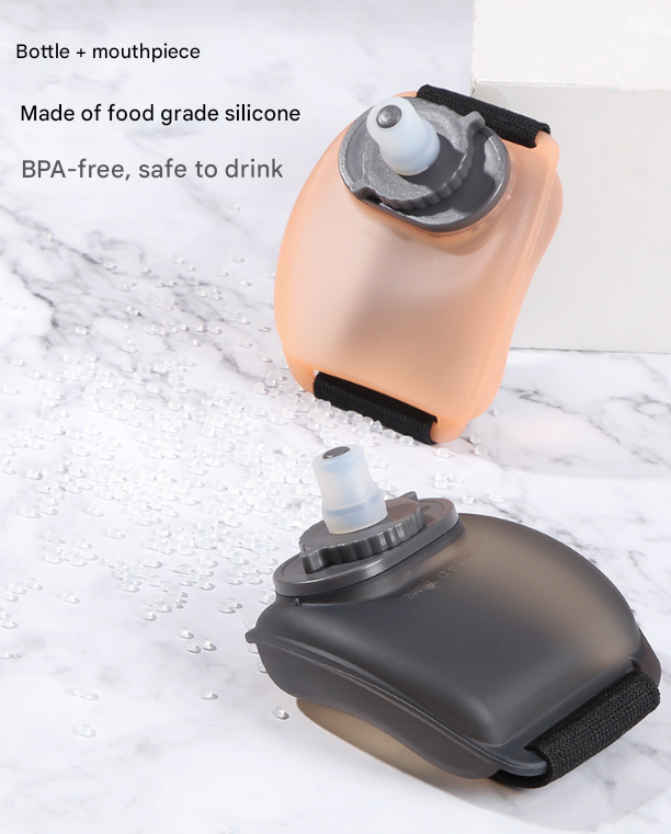 2-Pices Transparent Color Ergonomic Wearable Hydration Flask - Hands-Free Wrist Water Bottle for Running & Sports