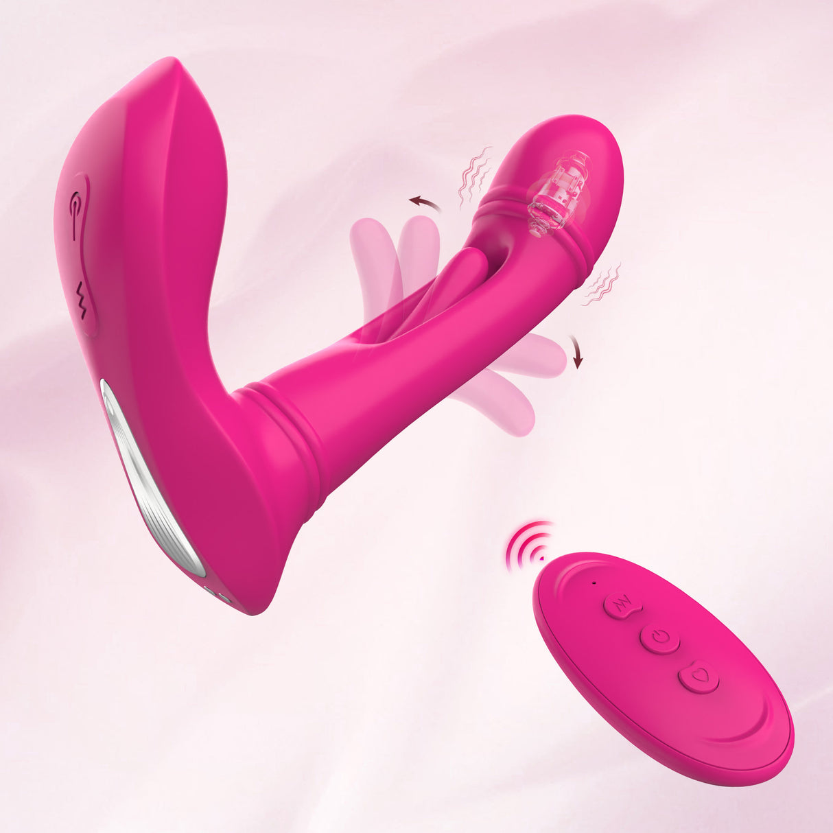 Pink Wearable Vibrating Stimulator with Remote - Dual-Action Couples' Toy