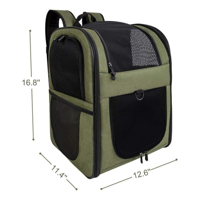 Green Breathable Comfort Pet Travel Backpack