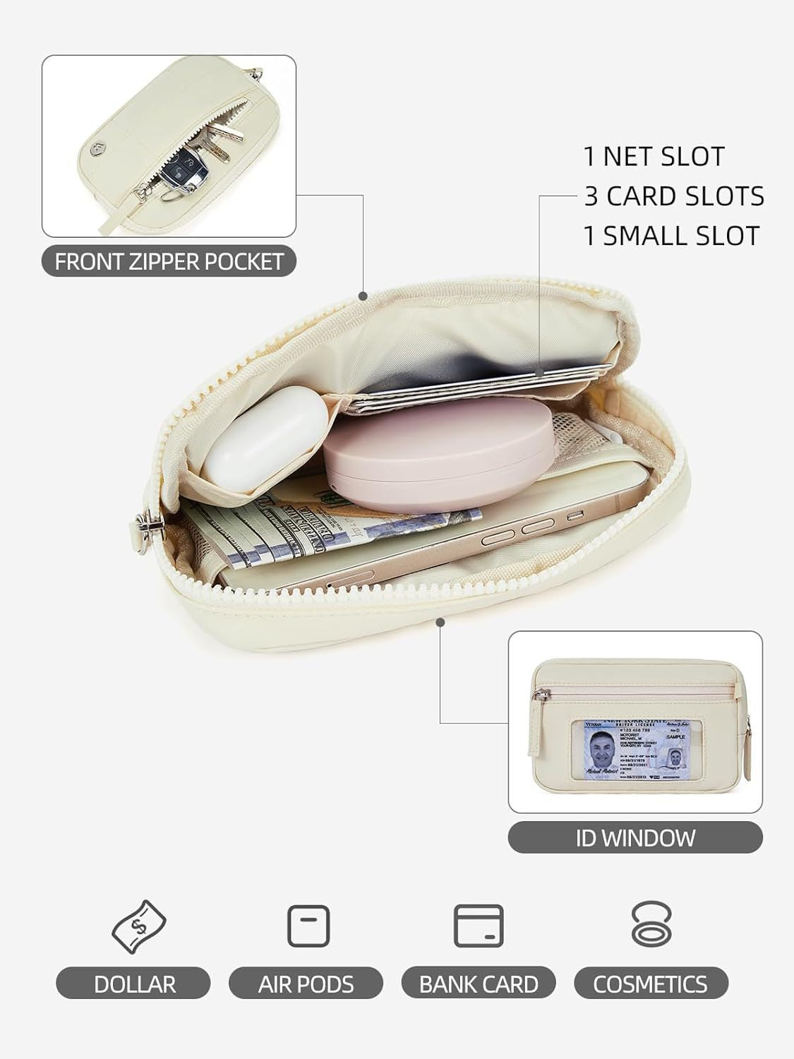 Pink Elegant WESTBRONCO Quilted Phone Bag Wallet