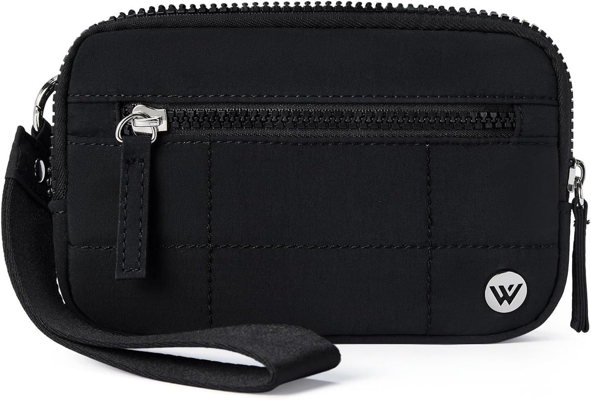 Black Elegant WESTBRONCO Quilted Phone Bag Wallet