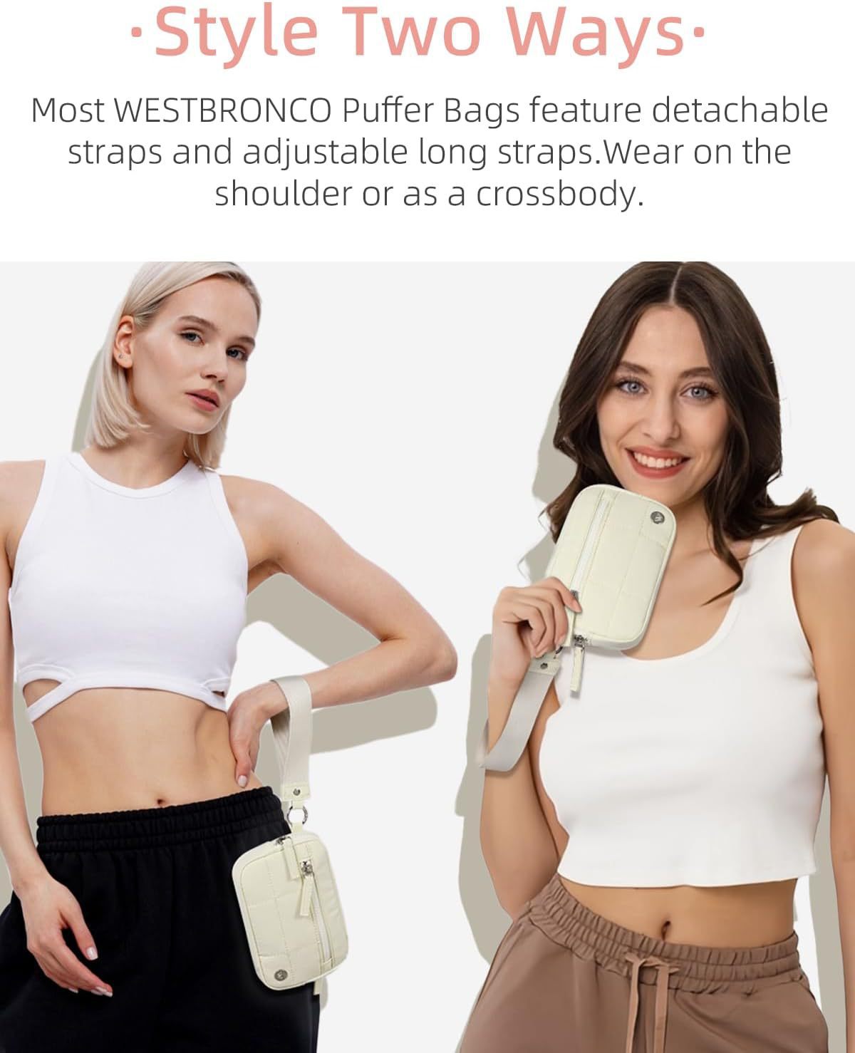 Khaki Elegant WESTBRONCO Quilted Phone Bag Wallet