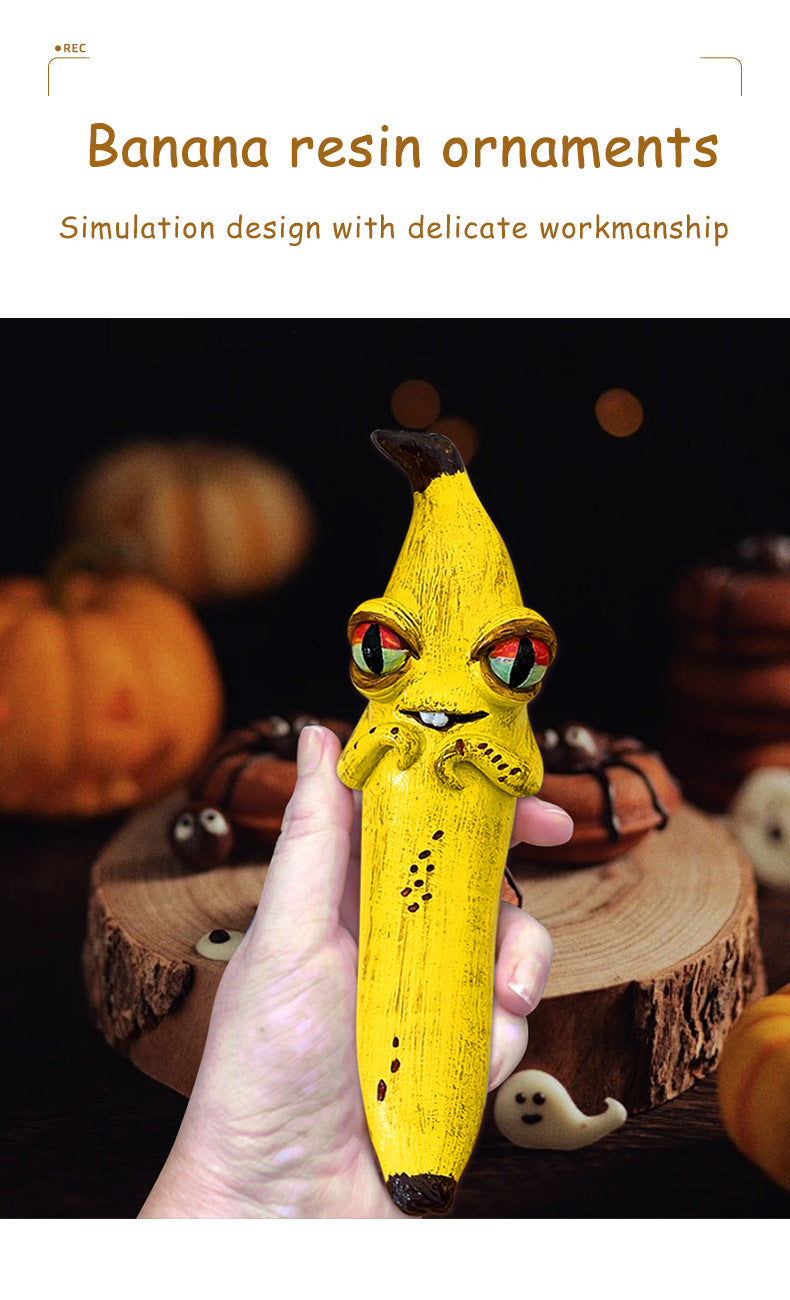 One-Eye Charming Magic Banana Resin Craft Ornament 3piece