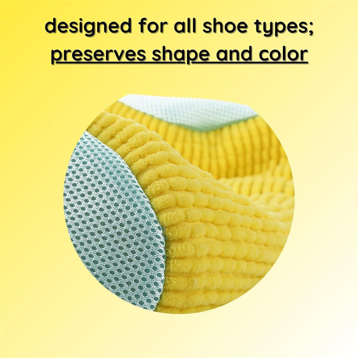 Yellow 2piece Durable Sneaker Wash Bag for Washing Machine - Anti-Deformation Shoe Protector with Chenille Fabric