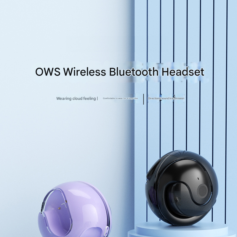 Purple WG-05 New OWS Bone Conduction Bluetooth Earphones with AI Translation - Non-In-Ear Sports Design
