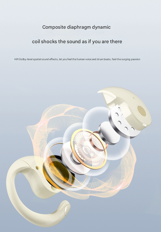 Purple WG-05 New OWS Bone Conduction Bluetooth Earphones with AI Translation - Non-In-Ear Sports Design