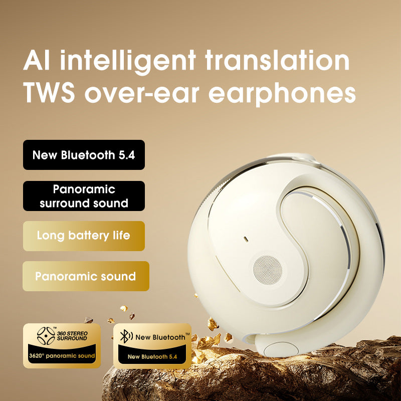 White WG-05 New OWS Bone Conduction Bluetooth Earphones with AI Translation - Non-In-Ear Sports Design