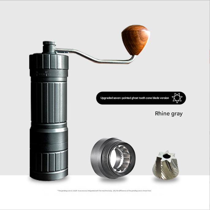 Grey Premium 7-Star Manual Coffee Grinder - Portable Bean Mil(R60pro)
