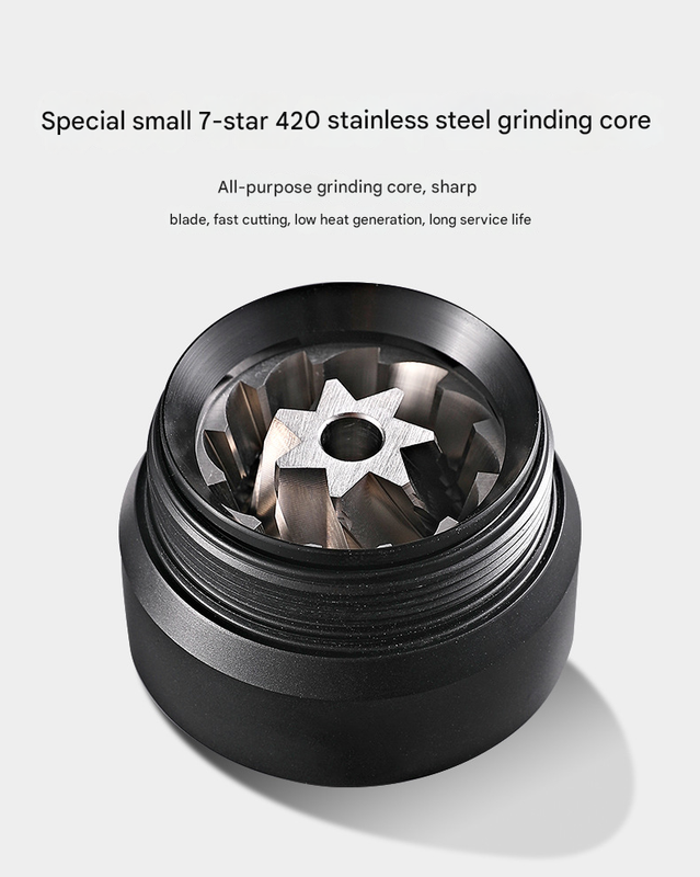Grey Premium 7-Star Manual Coffee Grinder - Portable Bean Mil(R60pro)