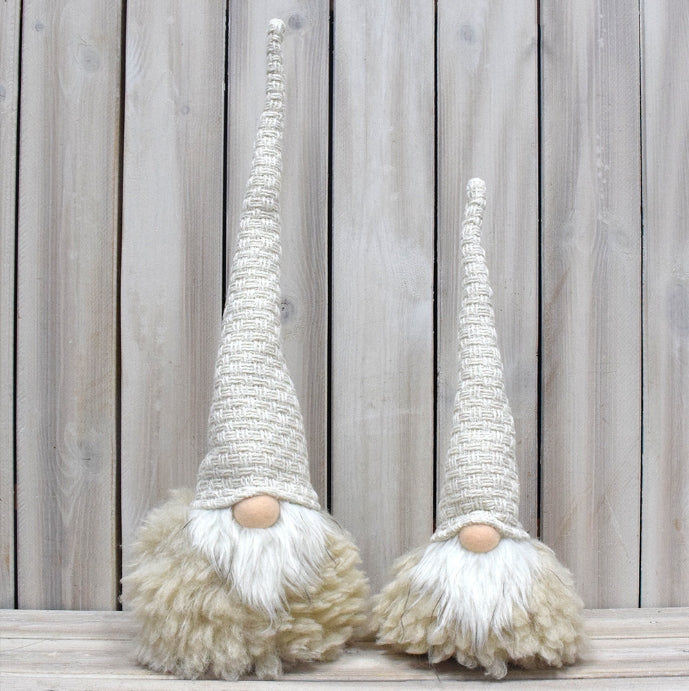 Beige Charming Handcrafted Christmas Gnome - Nordic Tomte Plush Figurine for Holiday Decor(14*14*48cm)