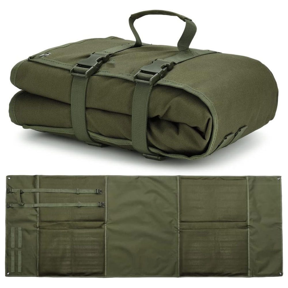 Green Portable Tactical Shooting Mat - Lightweight Roll-Up Ground Pad for Outdoor Range & Hunting