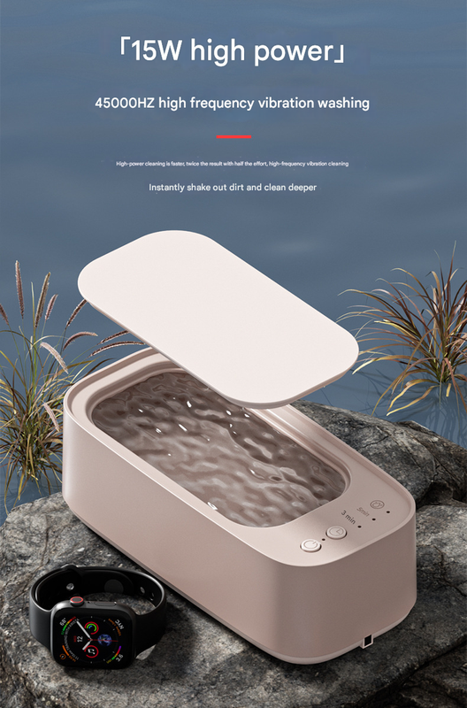 Green Portable Ultrasonic Cleaner - 45kHz Professional High-Frequency Cleaning Machine for Jewellery, Glasses, Watches, and Makeup Brushes