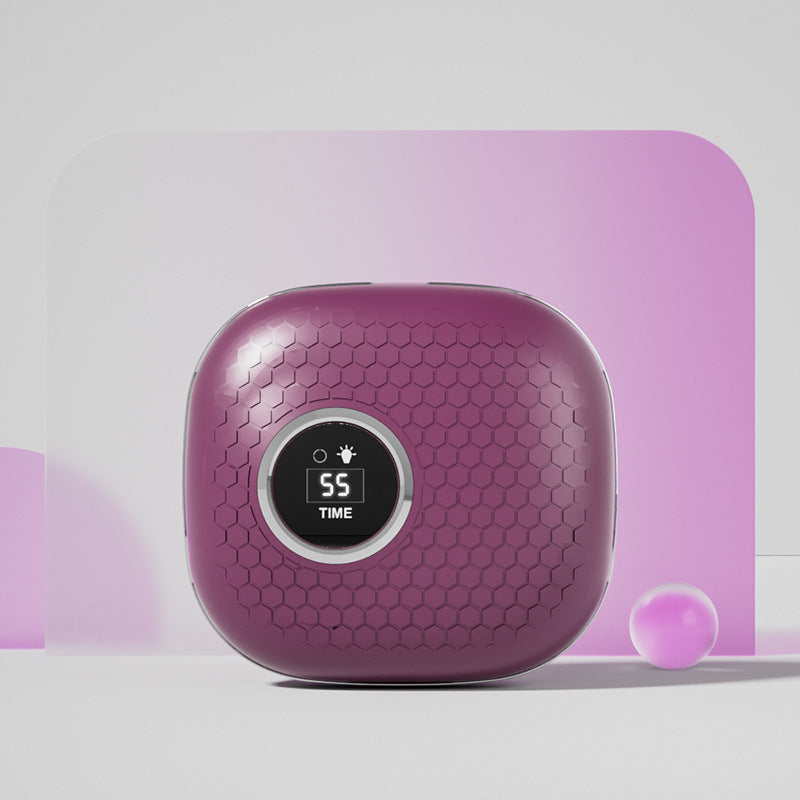 Purple Portable Ultrasonic Contact Lens Cleaner - Automatic Electric Cleaning Case with LED Makeup Mirror, USB Rechargeable for Travel & Home