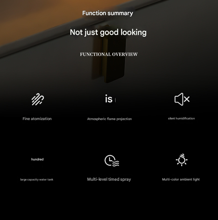 Black Mini USB Aromatherapy Diffuser with Flame Projection - Portable Humidifier for Home and Car Use