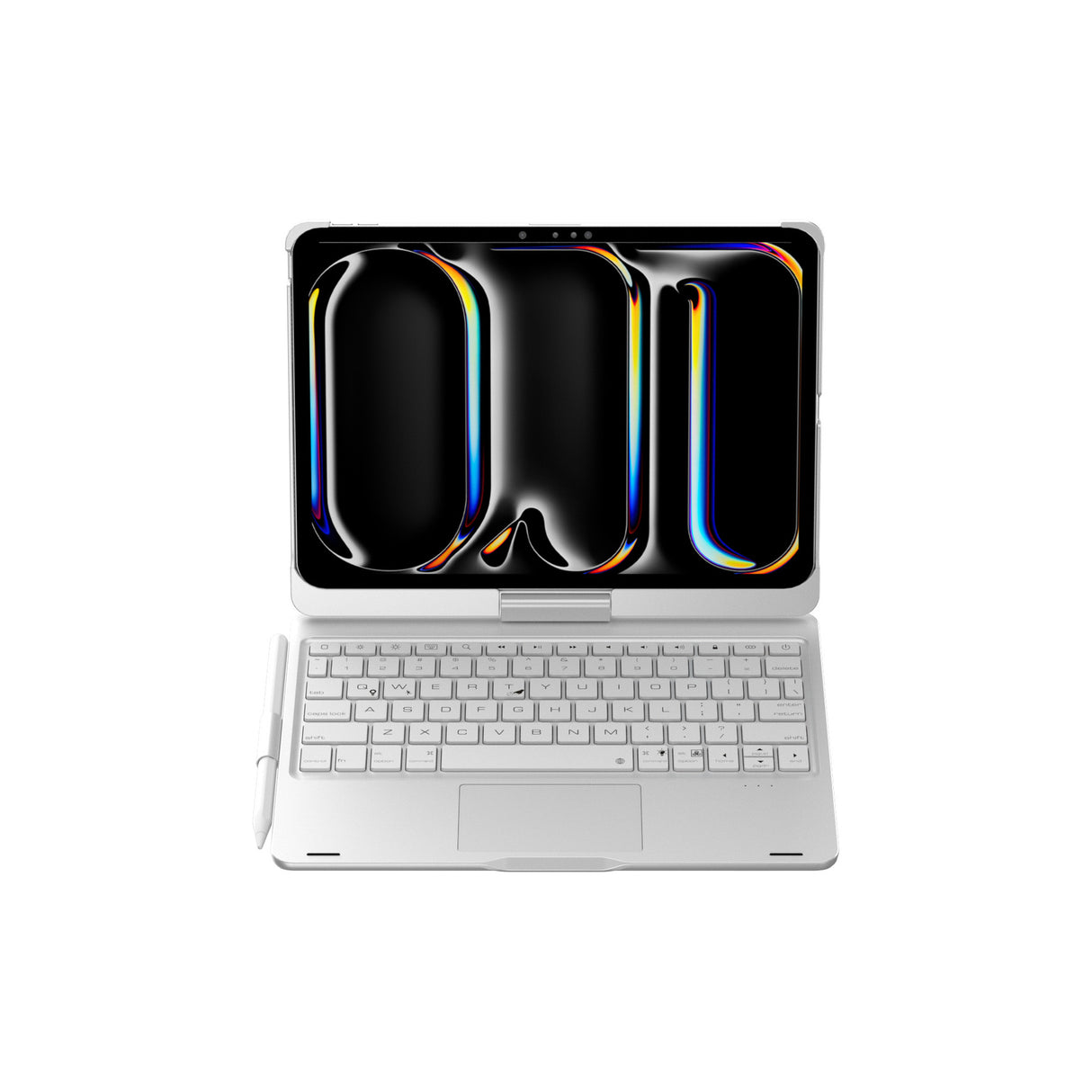 Silver Magic Keyboard Case for ipad Air6/Air7 11-inch, Bluetooth Keyboard with RGB Backlight & Precision Trackpad