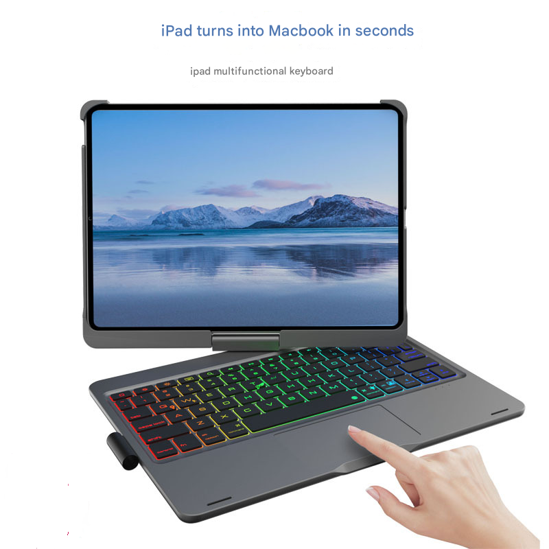 Rose gold Magic Keyboard Case for ipad Air6/Air7 11-inch, Bluetooth Keyboard with RGB Backlight & Precision Trackpad