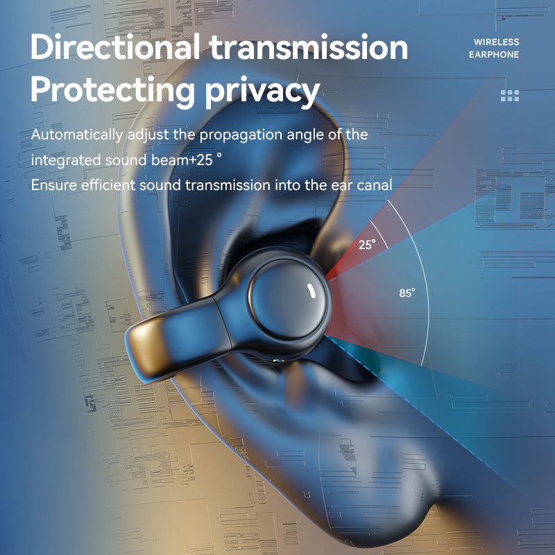 Skin color Open-Ear Ear-Clip Wireless Earbuds, Bluetooth 5.3 Headphones with LED Digital Display, Hi-Fi Stereo Sound & HD Mic for Sports and Calls