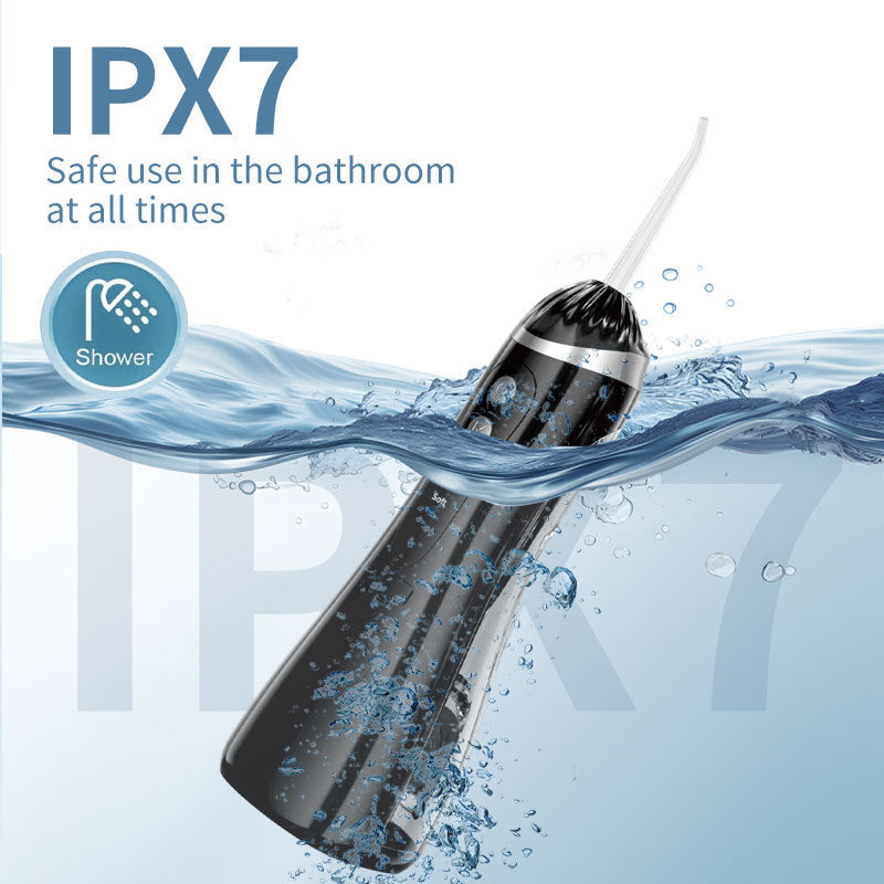 White Cordless Water Flosser & Oral Irrigator - Portable Teeth Cleaner with 3 Modes & 4 Jet Tips