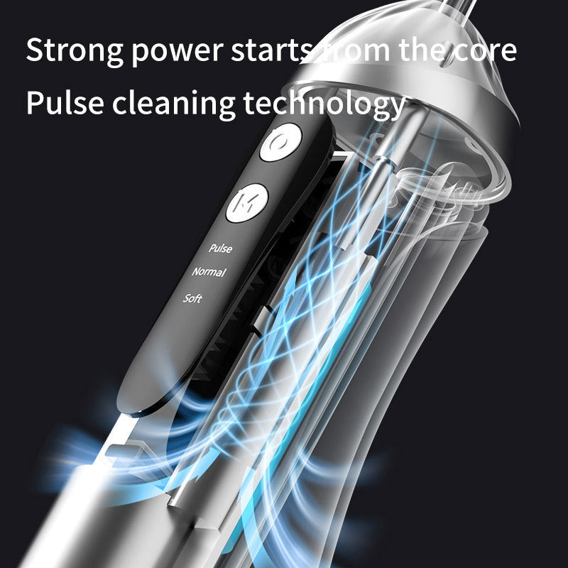 Pink Cordless Water Flosser & Oral Irrigator - Portable Teeth Cleaner with 3 Modes & 4 Jet Tips