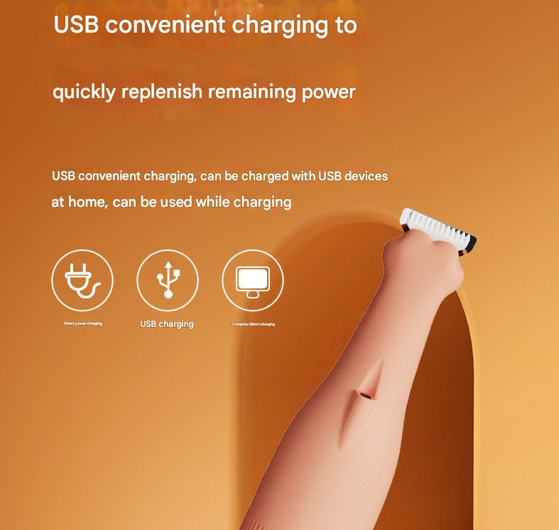 Yellow Precision Pet Paw Trimmer - Waterproof & Rechargeable Grooming Clipper for Dog & Cat Paws, Eyes, and Ears