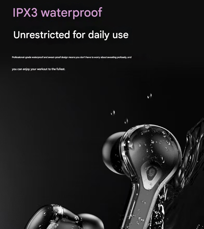 Blue Smart TWS Earbuds with Full-Color LCD Touchscreen Case - Bluetooth 5.4, HiFi Stereo & ENC Noise Cancelling