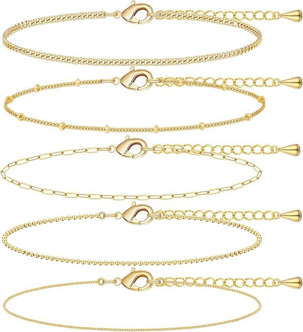 A Silver five-piece set Chic Multi-Layered Alloy Bracelet Set - Fashionable Stackable Jewelry