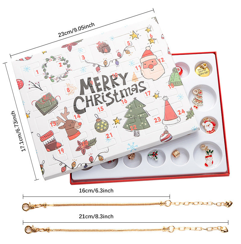 Sliver 24-Day DIY Christmas Advent Calendar Jewelry Kit