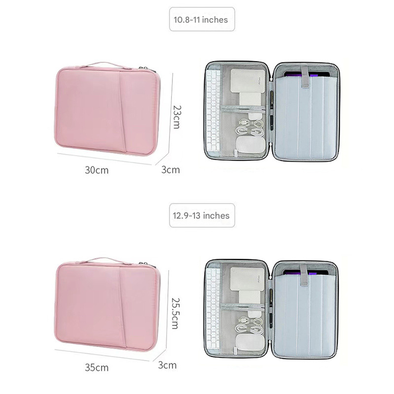 Grey 360° Protective Laptop & Tablet Sleeve with Accessory Organizer - Water-Repellent Carrying Case
