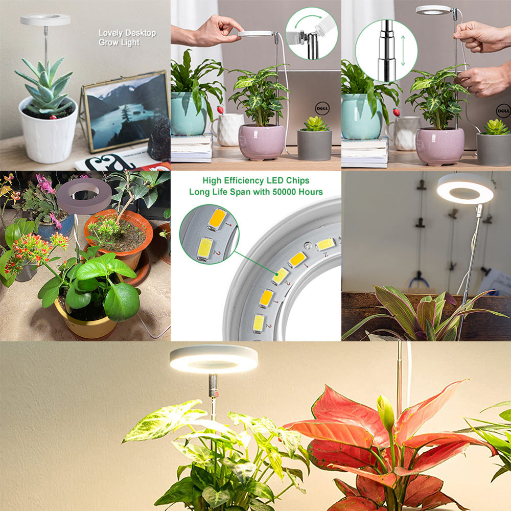 White Full Spectrum LED Grow Light with Telescopic Stake for Indoor Plants