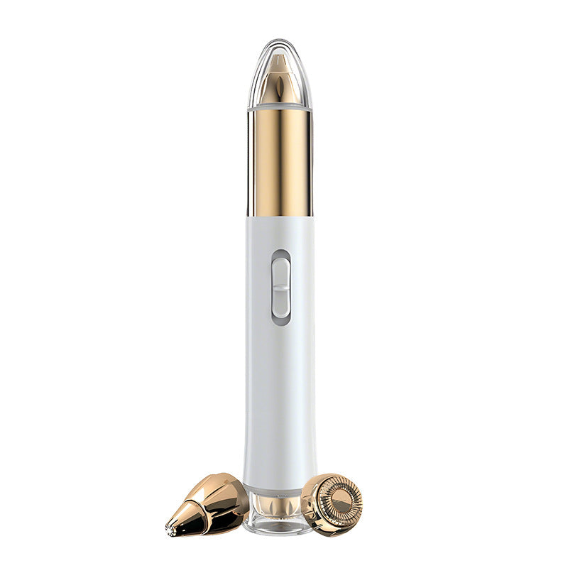 2-in-1 Electric Hair Remover for Women - Eyebrow Trimmer & Facial/Body Shaver with LED Light, USB-C Rechargeable(white)