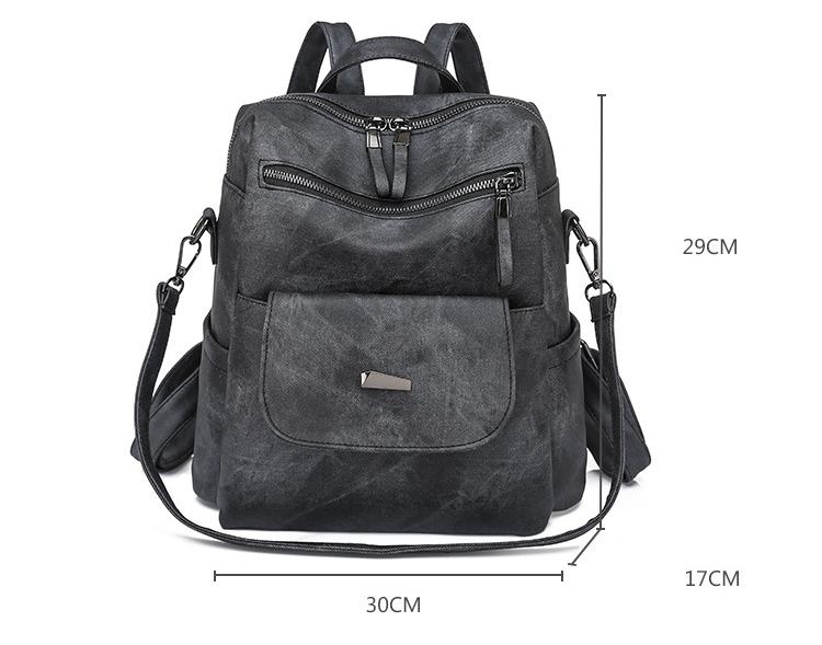 Stylish Women's PU Leather Backpack - Versatile Shoulder Bag with Multiple Pockets(Blue)