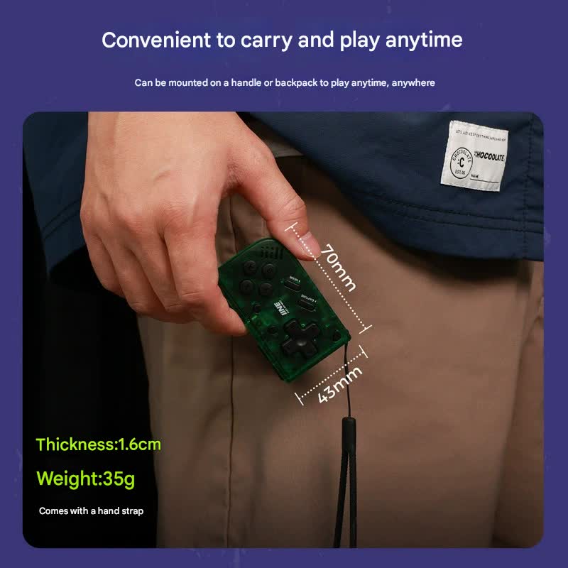 Mini Retro Pocket Game Controller - Multi-Platform Wireless Gamepad for Switch/PC/Android/iOS(green)