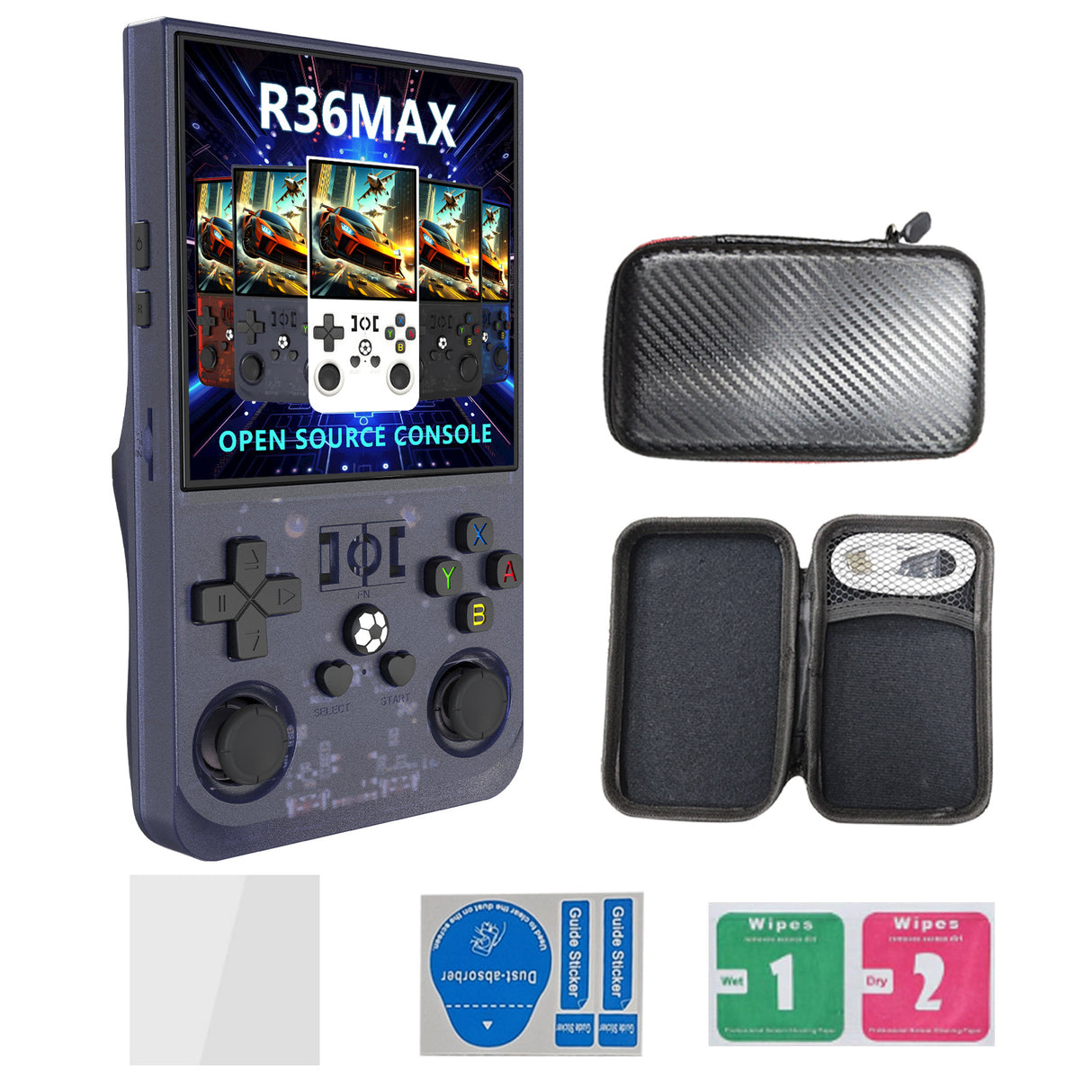 R36MAX Handheld Retro Game Console - 4.0 IPS Screen Open Source Linux 4000mAh Battery 30+ Emulators(grey)