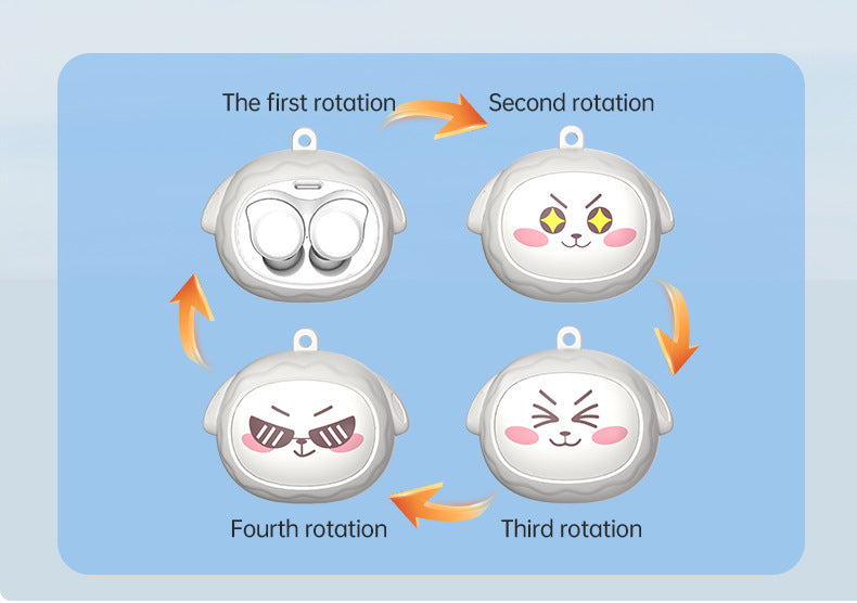 Fun Face-Changing TWS Earbuds with Rotating Case - Bluetooth 5.4, High-Quality Sound(white)