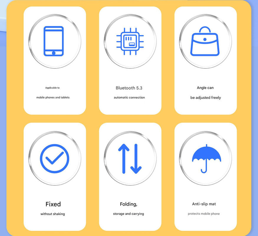 Foldable Desktop Phone Stand with Bluetooth 5.3 Speaker - Adjustable Angle & Height, TF/Line-In(black)